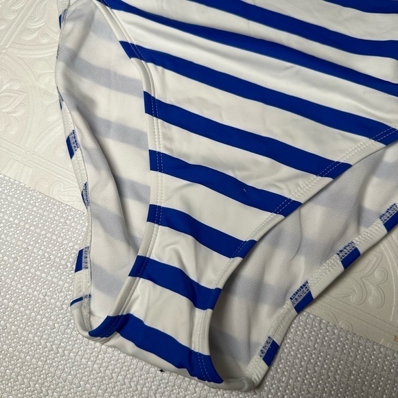LAUREN Ralph Lauren Port Stripe Lace Side Tank One-Piece Coastalcore Beachy 6 - Picture 11 of 14